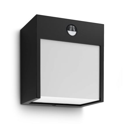 Brilagi - Εξωτερικό επιτοίχιο φωτιστικό LED με αισθητήρα TERNI LED/12W/230V μαύρο IP44