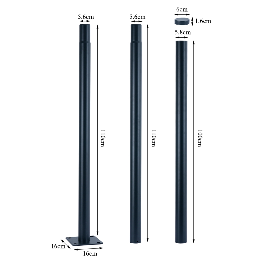 Brilagi - LED εξωτερικό φωτιστικό δρόμου με στύλο 3 m URBANSPARK LED/120W/230V ανθρακί IP65