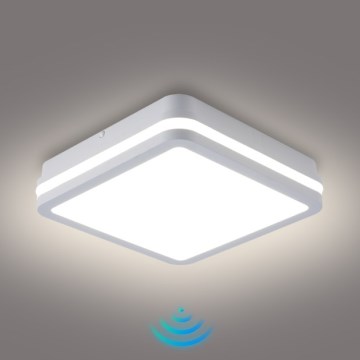 Brilagi - LED εξωτερικό φωτιστικό με αισθητήρα BENE LED/18W/230V 22x22 cm λευκό IP54