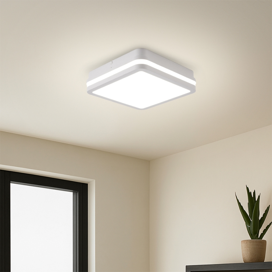 Brilagi - LED εξωτερικό φωτιστικό με αισθητήρα BENE LED/18W/230V 22x22 cm λευκό IP54