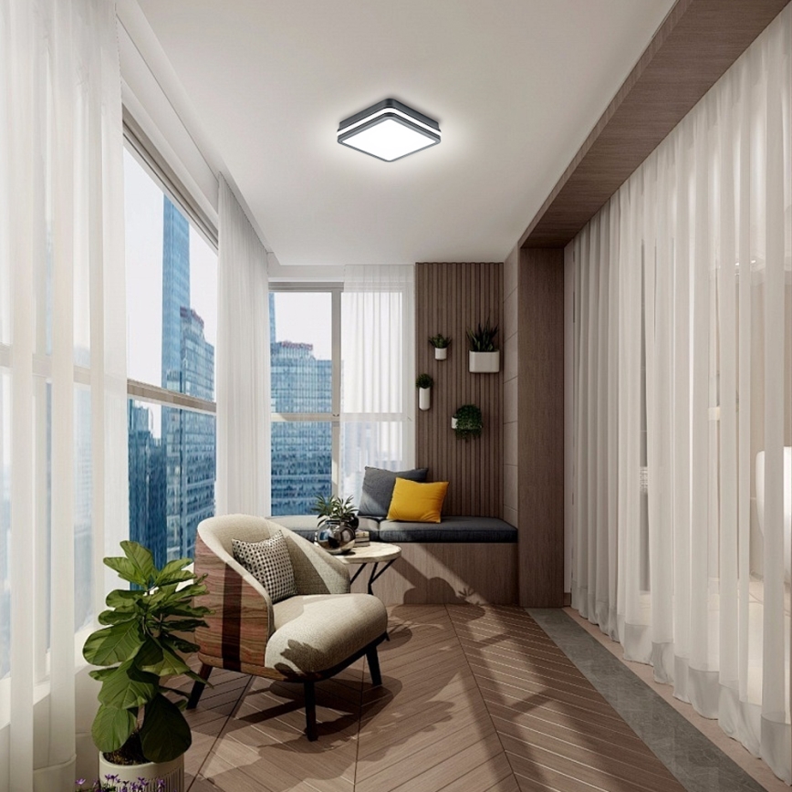 Brilagi - Εξωτερικό φωτιστικό LED με αισθητήρα BENE LED/18W/230V 22x22 εκ. ανθρακί IP54