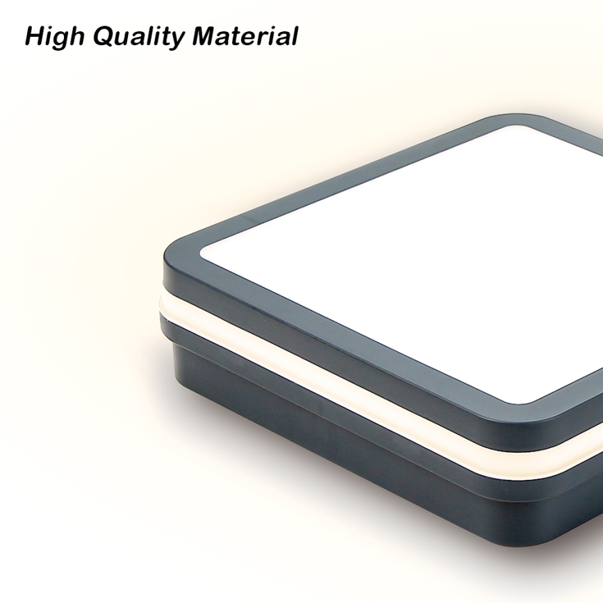 Brilagi - Εξωτερικό φωτιστικό LED με αισθητήρα BENE LED/18W/230V 22x22 εκ. ανθρακί IP54