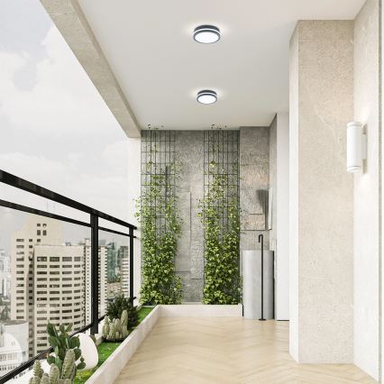 Brilagi - Εξωτερικό φωτιστικό LED με αισθητήρα BENE LED/18W/230V διάμ. 22 εκ. ανθρακί IP54