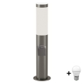 Brilagi - LED εξωτερικό φωτιστικό με πρίζα ELIA 1xE27/7W/230V 4000K IP44 50 cm ματ χρώμιο