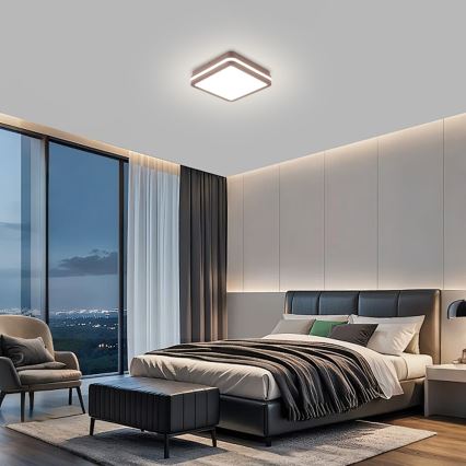 Brilagi - Εξωτερικό φωτιστικό οροφής LED BENE LED/18W/230V 21,5x21,5 cm καφέ IP54