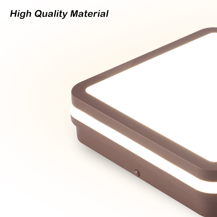 Brilagi - Εξωτερικό LED φωτιστικό οροφής BENE LED/24W/230V 26x26 cm καφέ IP54