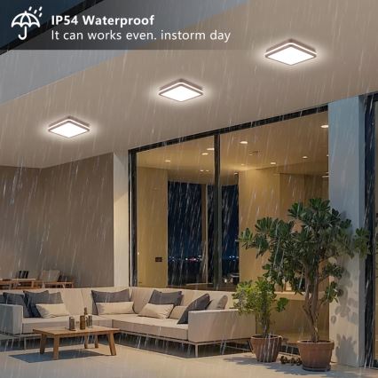 Brilagi - Εξωτερικό LED φωτιστικό οροφής BENE LED/24W/230V 26x26 cm καφέ IP54