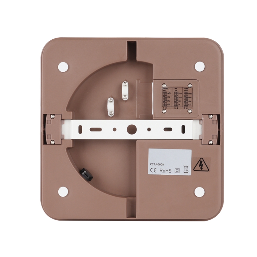 Brilagi - Εξωτερικό LED φωτιστικό οροφής BENE LED/24W/230V 26x26 cm καφέ IP54