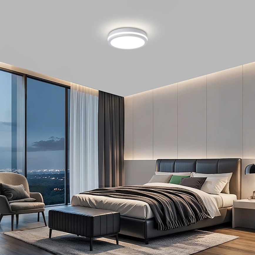 Brilagi - LED Εξωτερικό φωτιστικό οροφής BENE LED/24W/230V Ø 26 cm λευκό IP54