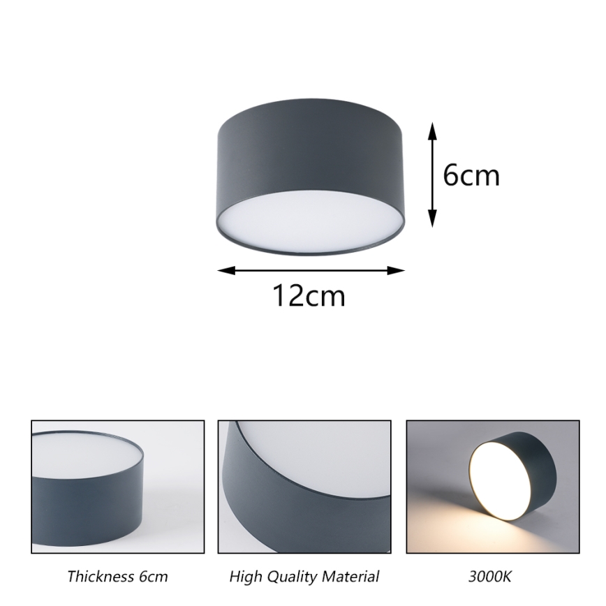 BRILAGI - LED εξωτερικό φωτιστικό οροφής FORIS LED/14W/230V Ø 12 cm ανθρακί IP44