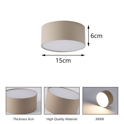 BRILAGI - LED Φωτιστικό οροφής εξωτερικού χώρου FORIS LED/20W/230V διάμ. 15 εκ. μπεζ IP44