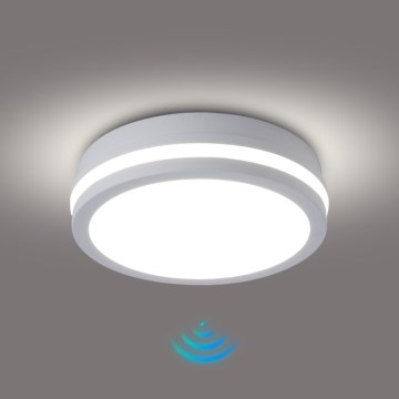 Brilagi - LED εξωτερικό φωτιστικό οροφής με αισθητήρα BENE LED/18W/230V Ø 21,5 εκ. λευκό IP54