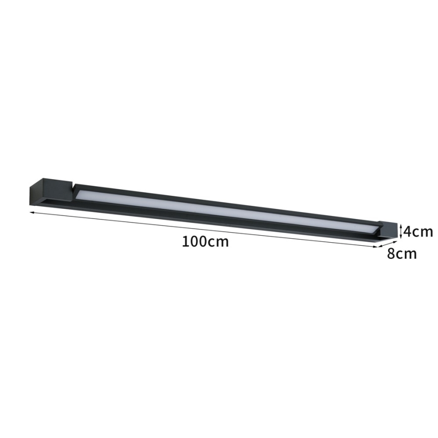 BRILAGI - Επιτοίχιο φωτιστικό εξωτερικού χώρου LED AQUA LINE LED/28W/230V 100 cm IP44 μαύρο CRI 90