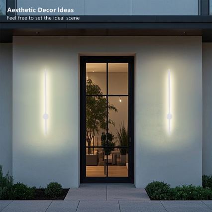 Brilagi - LED επιτοίχιο φωτιστικό εξωτερικού χώρου AURA LED/12W/230V 3000K IP54 65 cm λευκό CRI 90