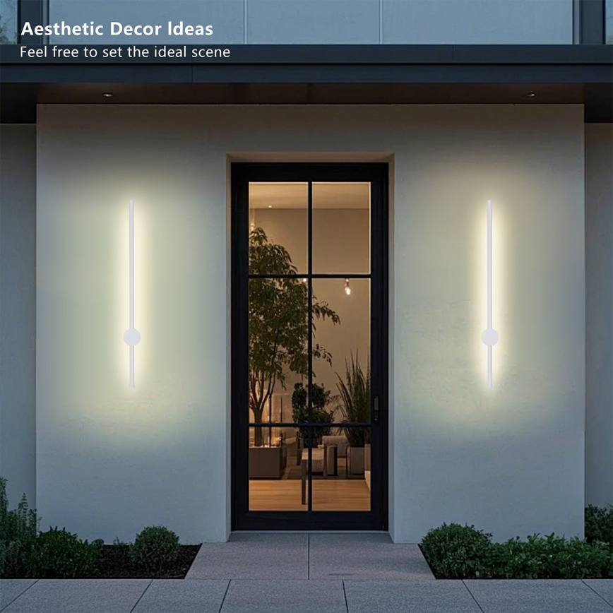 Brilagi - LED επιτοίχιο φωτιστικό εξωτερικού χώρου AURA LED/12W/230V 3000K IP54 65 cm λευκό CRI 90