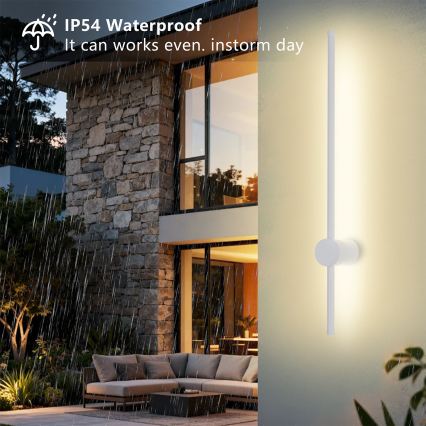 Brilagi - LED επιτοίχιο φωτιστικό εξωτερικού χώρου AURA LED/12W/230V 3000K IP54 65 cm λευκό CRI 90