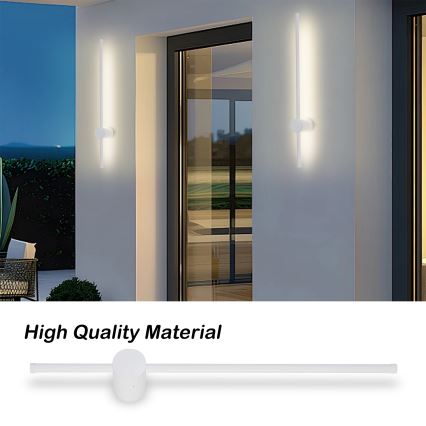 Brilagi - LED επιτοίχιο φωτιστικό εξωτερικού χώρου AURA LED/12W/230V 3000K IP54 65 cm λευκό CRI 90