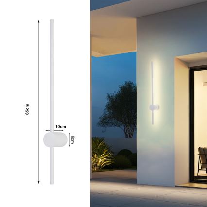 Brilagi - LED επιτοίχιο φωτιστικό εξωτερικού χώρου AURA LED/12W/230V 3000K IP54 65 cm λευκό CRI 90