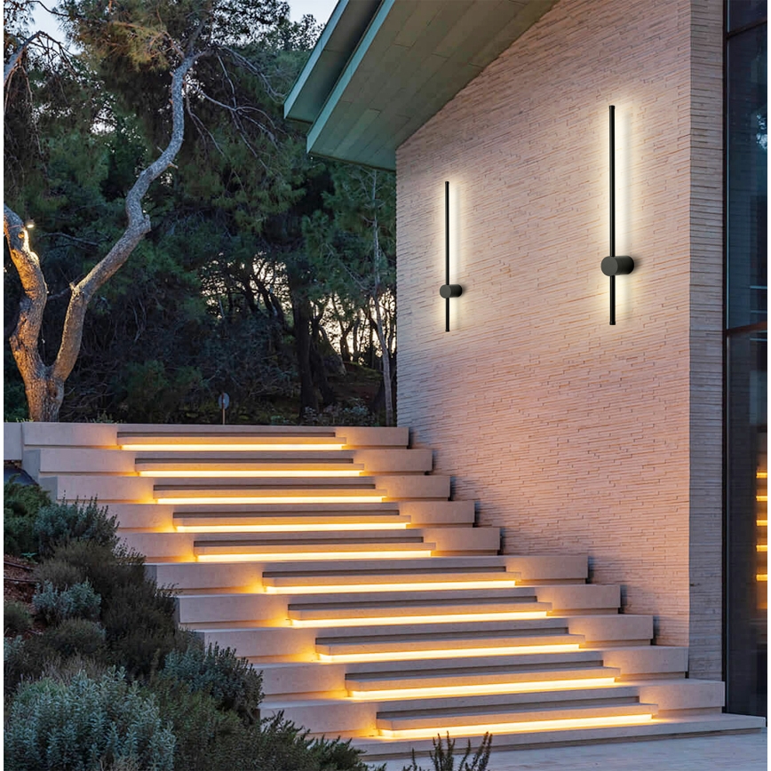 Brilagi - Εξωτερικό επιτοίχιο φωτιστικό LED AURA LED/12W/230V 4000K IP54 65 cm μαύρο CRI 90