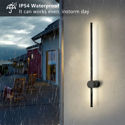 Brilagi - Εξωτερικό επιτοίχιο φωτιστικό LED AURA LED/12W/230V 4000K IP54 65 cm μαύρο CRI 90