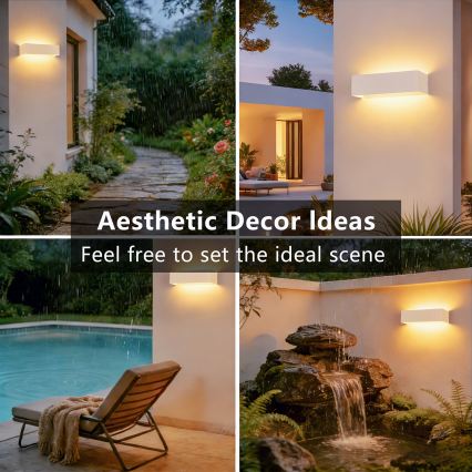 Brilagi - LED εξωτερικό επιτοίχιο φωτιστικό DONNANI LED/12W/230V 30 cm λευκό IP44