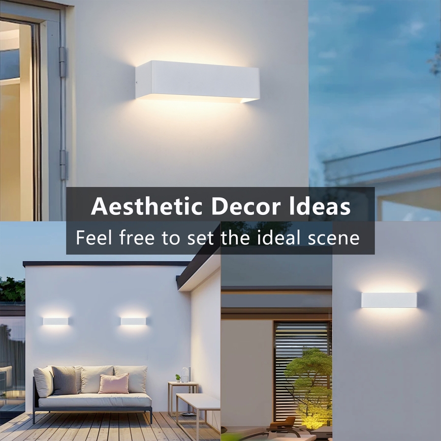 Brilagi - LED εξωτερικό επιτοίχιο φωτιστικό DONNANI LED/12W/230V 30 cm λευκό IP44