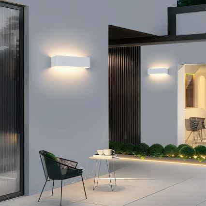 Brilagi - LED εξωτερικό επιτοίχιο φωτιστικό DONNANI LED/12W/230V 30 cm λευκό IP44