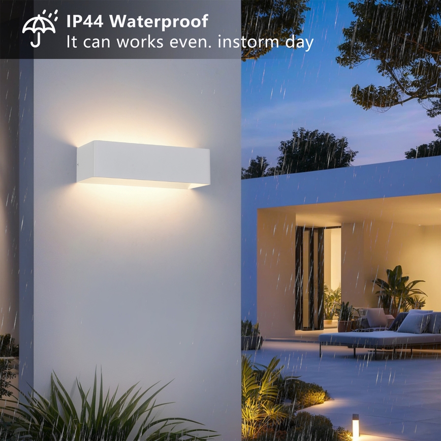 Brilagi - LED εξωτερικό επιτοίχιο φωτιστικό DONNANI LED/12W/230V 30 cm λευκό IP44