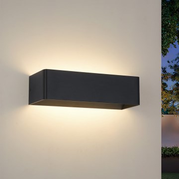 Brilagi - LED εξωτερικό επιτοίχιο φωτιστικό DONNANI LED/12W/230V 30 cm μαύρο IP44