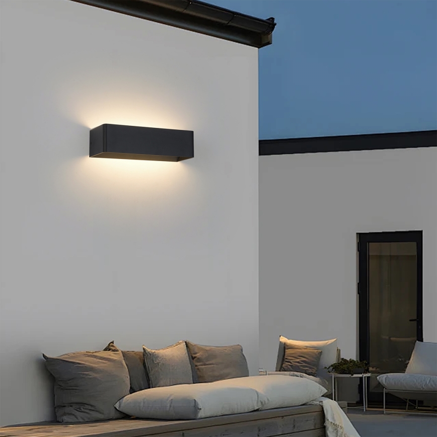 Brilagi - LED εξωτερικό επιτοίχιο φωτιστικό DONNANI LED/12W/230V 30 cm μαύρο IP44