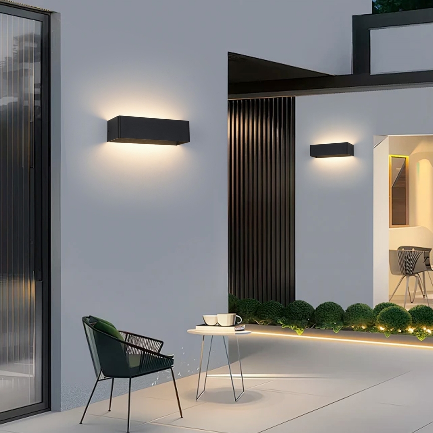 Brilagi - LED εξωτερικό επιτοίχιο φωτιστικό DONNANI LED/12W/230V 30 cm μαύρο IP44