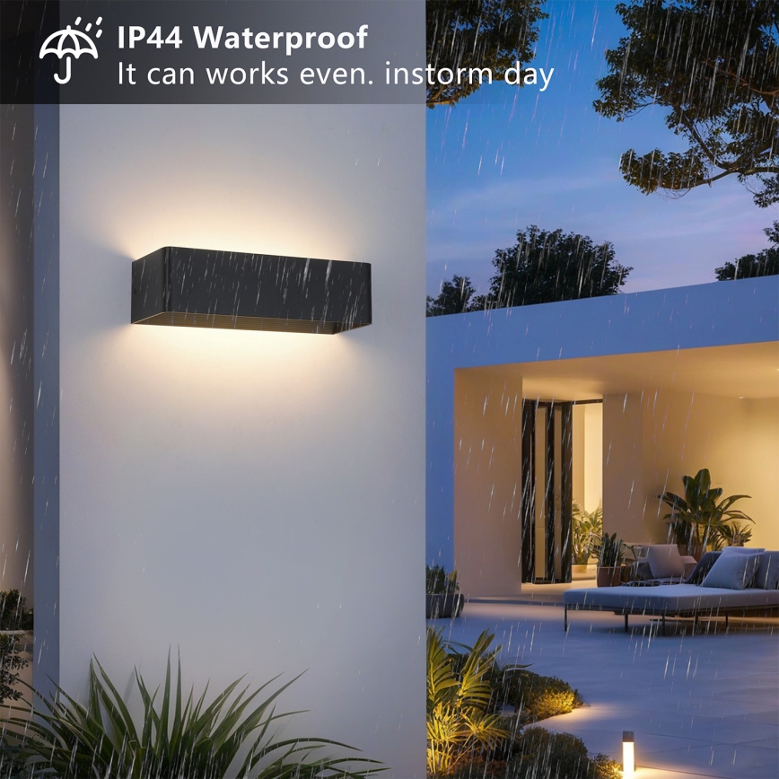 Brilagi - LED εξωτερικό επιτοίχιο φωτιστικό DONNANI LED/12W/230V 30 cm μαύρο IP44
