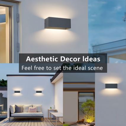 Brilagi - LED εξωτερικό επιτοίχιο φωτιστικό DONNANI LED/7W/230V 20 cm ανθρακί IP44
