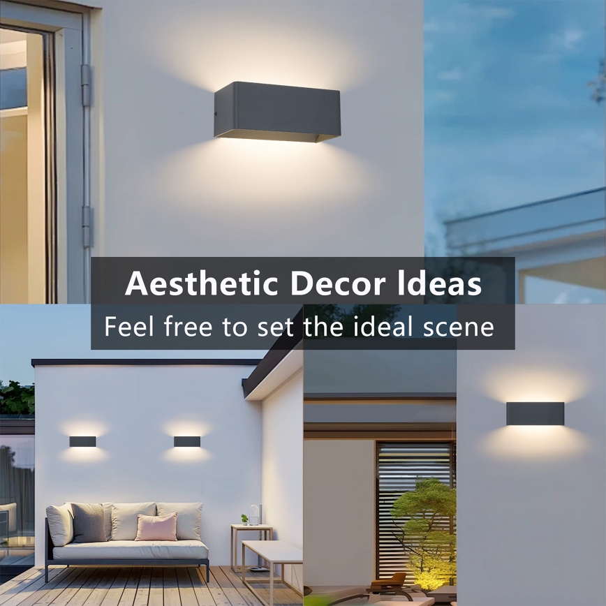 Brilagi - LED εξωτερικό επιτοίχιο φωτιστικό DONNANI LED/7W/230V 20 cm ανθρακί IP44