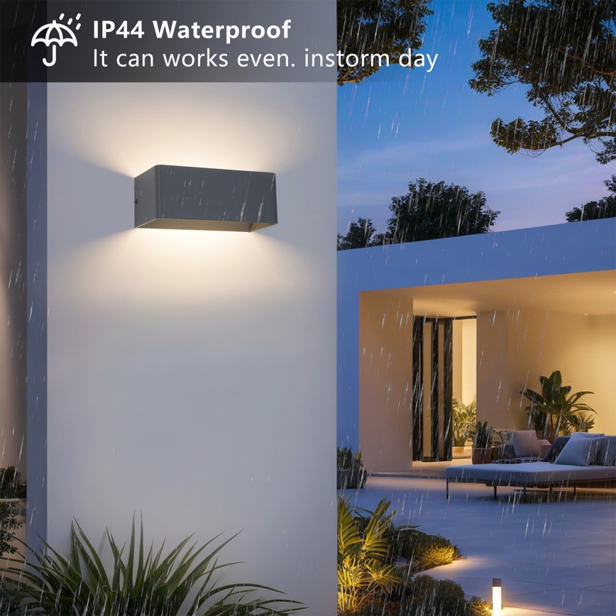 Brilagi - LED εξωτερικό επιτοίχιο φωτιστικό DONNANI LED/7W/230V 20 cm ανθρακί IP44