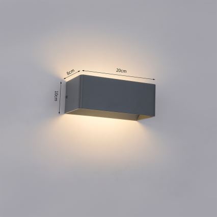 Brilagi - LED εξωτερικό επιτοίχιο φωτιστικό DONNANI LED/7W/230V 20 cm ανθρακί IP44
