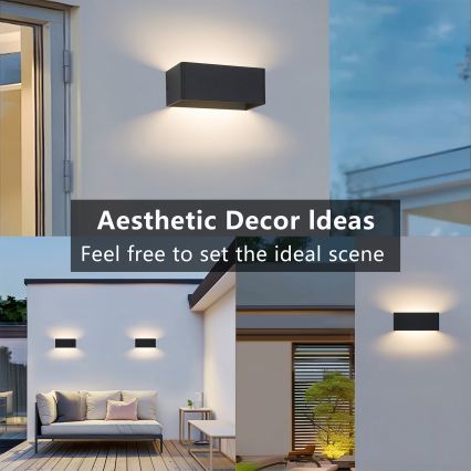 Brilagi - LED εξωτερικό επιτοίχιο φωτιστικό DONNANI LED/7W/230V 20 cm μαύρο IP44
