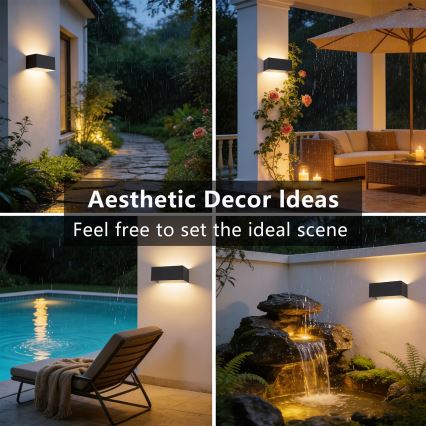 Brilagi - LED εξωτερικό επιτοίχιο φωτιστικό DONNANI LED/7W/230V 20 cm μαύρο IP44