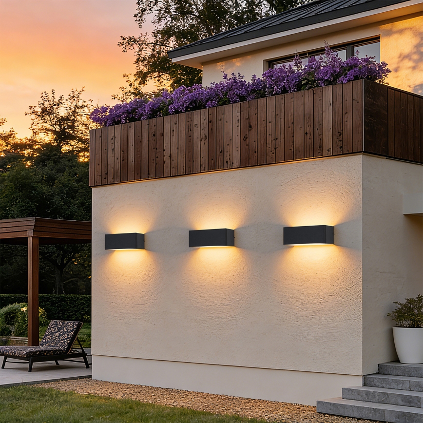 Brilagi - LED εξωτερικό επιτοίχιο φωτιστικό DONNANI LED/7W/230V 20 cm μαύρο IP44