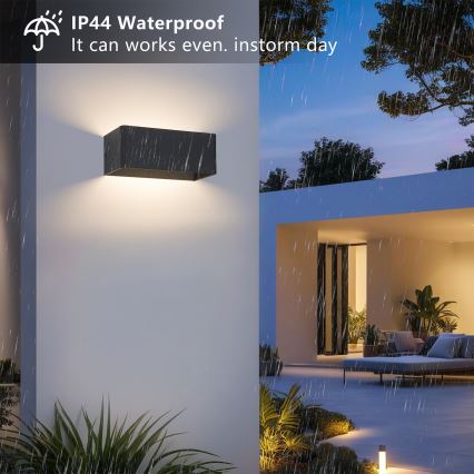 Brilagi - LED εξωτερικό επιτοίχιο φωτιστικό DONNANI LED/7W/230V 20 cm μαύρο IP44