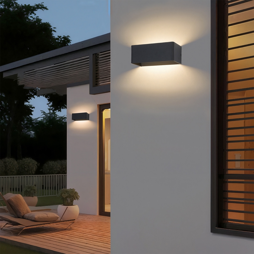 Brilagi - LED εξωτερικό επιτοίχιο φωτιστικό DONNANI LED/7W/230V 20 cm μαύρο IP44