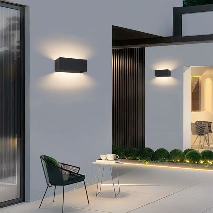 Brilagi - LED εξωτερικό επιτοίχιο φωτιστικό DONNANI LED/7W/230V 20 cm μαύρο IP44