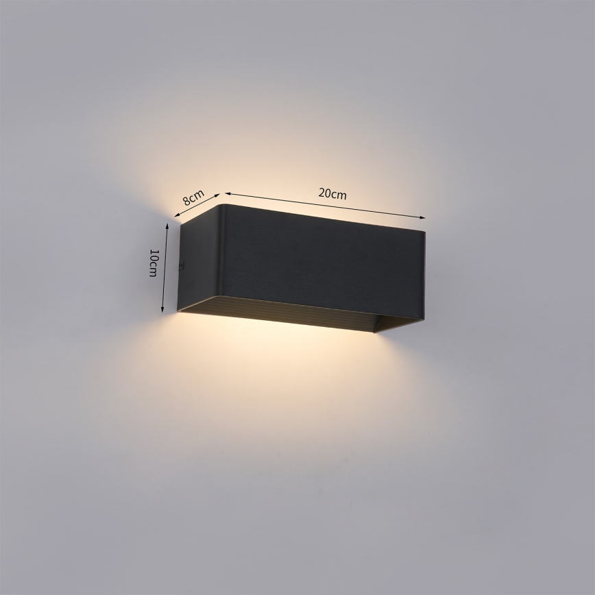 Brilagi - LED εξωτερικό επιτοίχιο φωτιστικό DONNANI LED/7W/230V 20 cm μαύρο IP44
