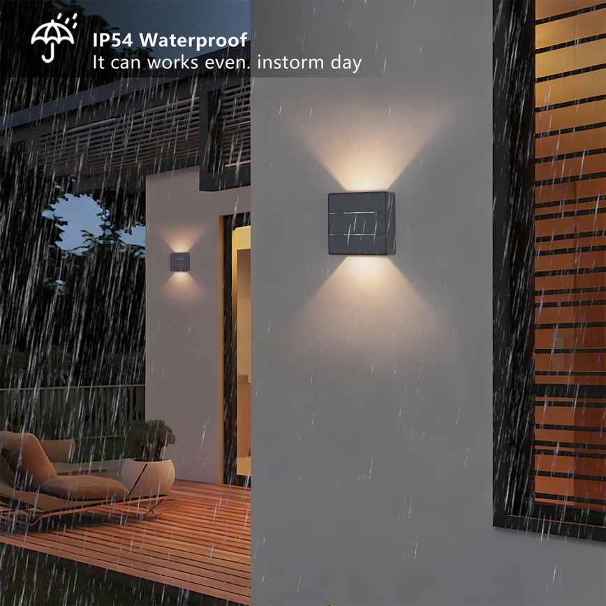 Brilagi -LED Εξωτερικό επιτοίχιο φωτιστικό DOUBLERAY LINE LED/6W/230V ανθρακί IP54