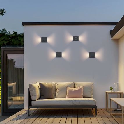 Brilagi -LED Εξωτερικό επιτοίχιο φωτιστικό DOUBLERAY LINE LED/6W/230V ανθρακί IP54