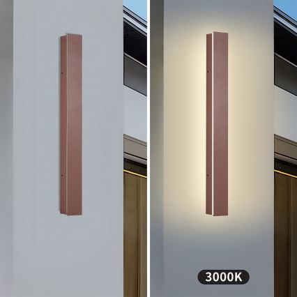 Brilagi - LED Επιτοίχιο φωτιστικό εξωτερικού χώρου LINEAR LED/12W/230V 3000K IP65 50 cm καφέ CRI 90