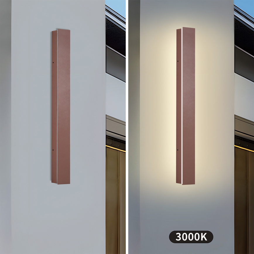 Brilagi - LED Επιτοίχιο φωτιστικό εξωτερικού χώρου LINEAR LED/12W/230V 3000K IP65 50 cm καφέ CRI 90