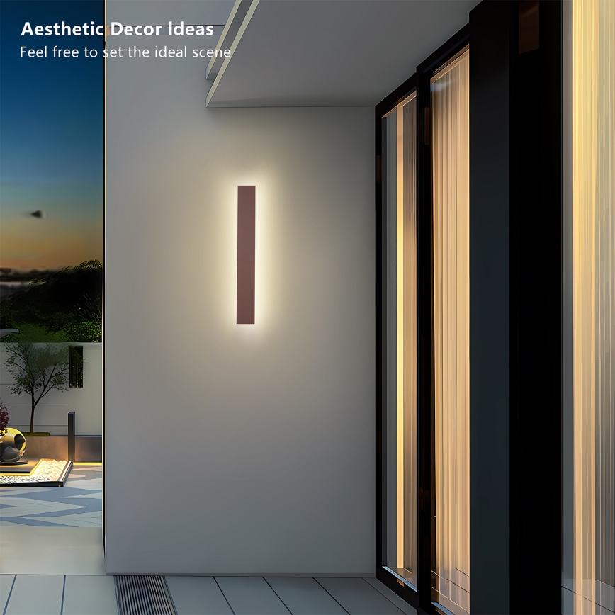 Brilagi - LED Επιτοίχιο φωτιστικό εξωτερικού χώρου LINEAR LED/12W/230V 3000K IP65 50 cm καφέ CRI 90