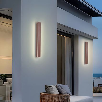 Brilagi - LED Επιτοίχιο φωτιστικό εξωτερικού χώρου LINEAR LED/12W/230V 3000K IP65 50 cm καφέ CRI 90