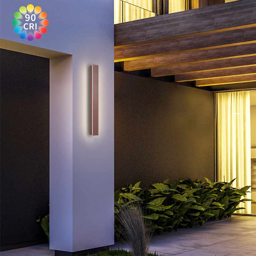 Brilagi - LED Επιτοίχιο φωτιστικό εξωτερικού χώρου LINEAR LED/12W/230V 3000K IP65 50 cm καφέ CRI 90